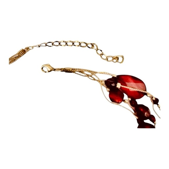 Station Necklace Ruby Tone
Jeweled Multi Strand
Statement Gold Tone Chain
Layers - Picture 7 of 10